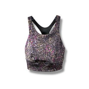 Lululemon Wunder Train Long Line Bra in Topography Multicolor Pattern Size 8